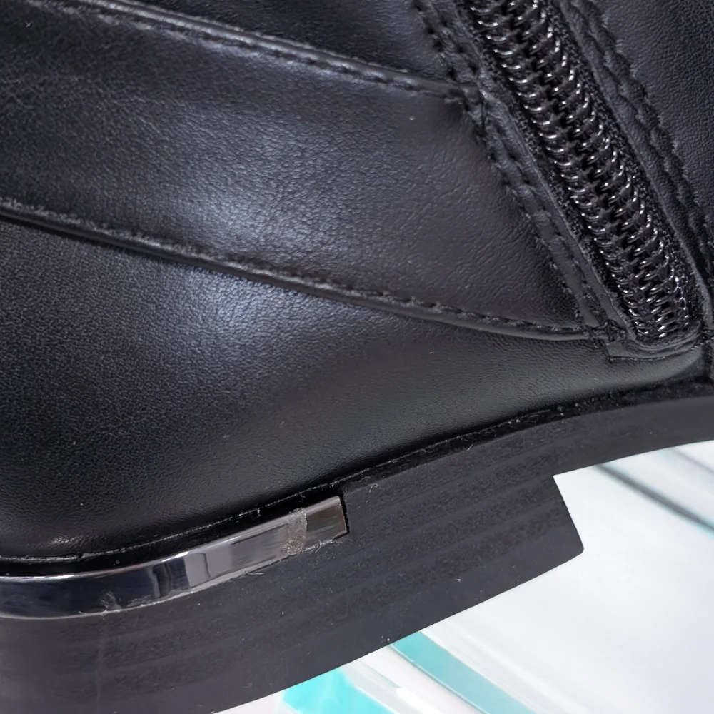 Nine West Akimy Ankle Boots sz 6.5 NEW Women Faux Black Leather Booties